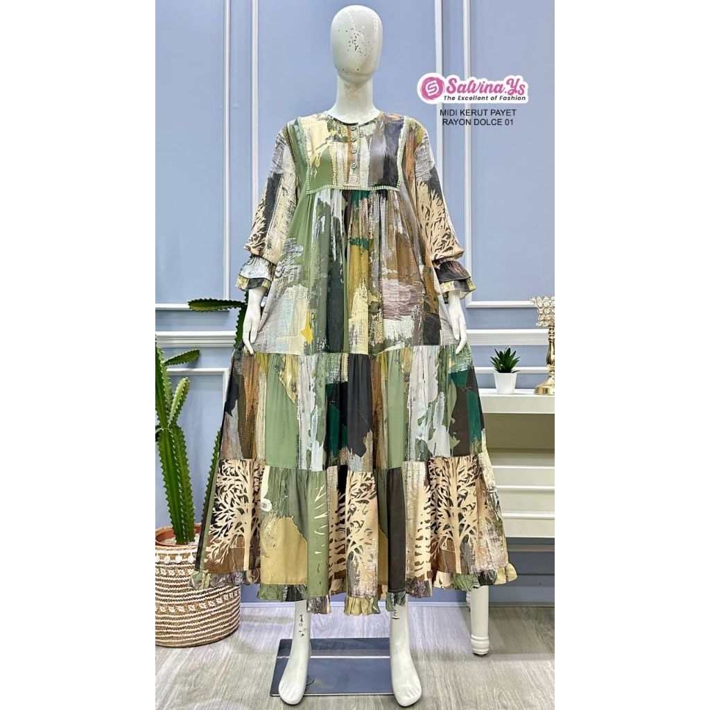 SALVINA YS.MIDI TILE MOTE RAYON DOLCE/MIDI BUSUI LD 116PB 130