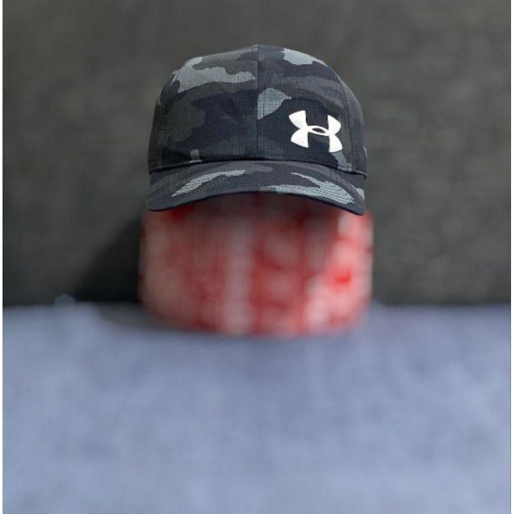 Topi Under Armour Camo Fitted Hat Grey Original Second