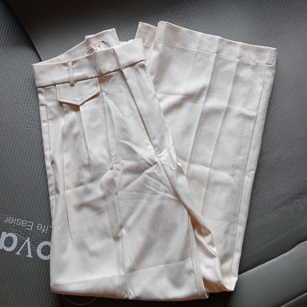 yeona - oro pants ukuran M IVORY