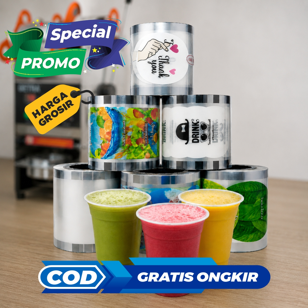 Cup Sealer Plastik Lid  Roll 1000 / 1200 / 2000 Segel Tutup Gelas / Seal Cup