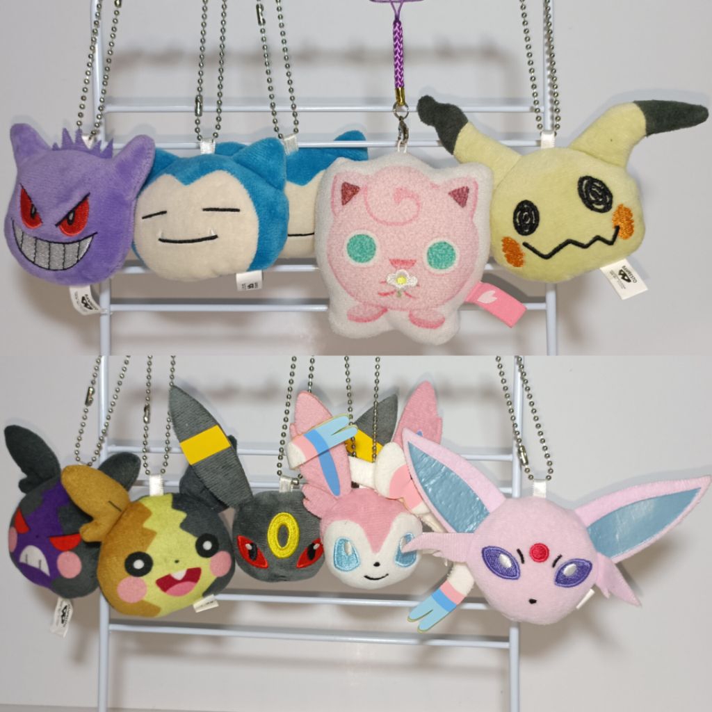 Pokemon Ganci Boneka Kepala Mimikyu Gengar Sylveon Umbreon Espeon Snorlax Jigglyluff Bag Charm Gantu