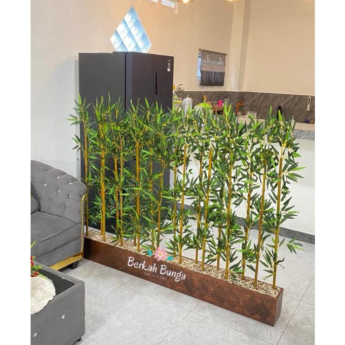 Bambu Partisi Artificial 120cm- Bambu Partisi Kayu - Bambu Partisi -  Penyekat Ruangan - Partisi Rua