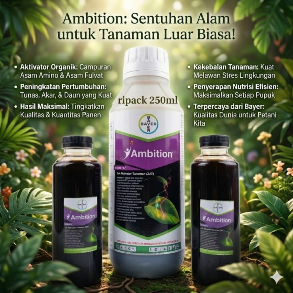 Ambition Bayer 250ml - Zat Aktivator Tanaman (ZAT) Asam Amino & Asam Fulvat