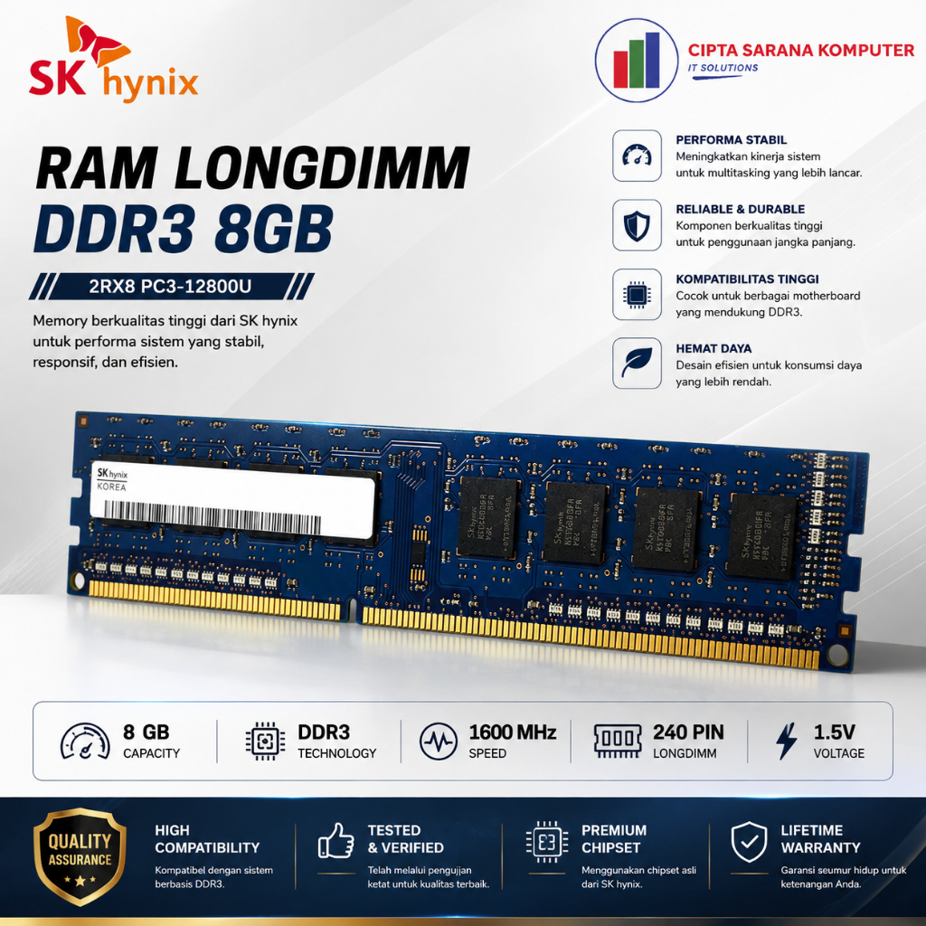 RAM Hynix DDR3 8GB 2Rx8 PC3-12800U