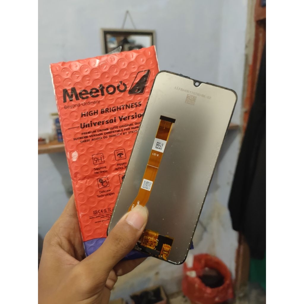 lcd realme c2/oppo a1k garis second