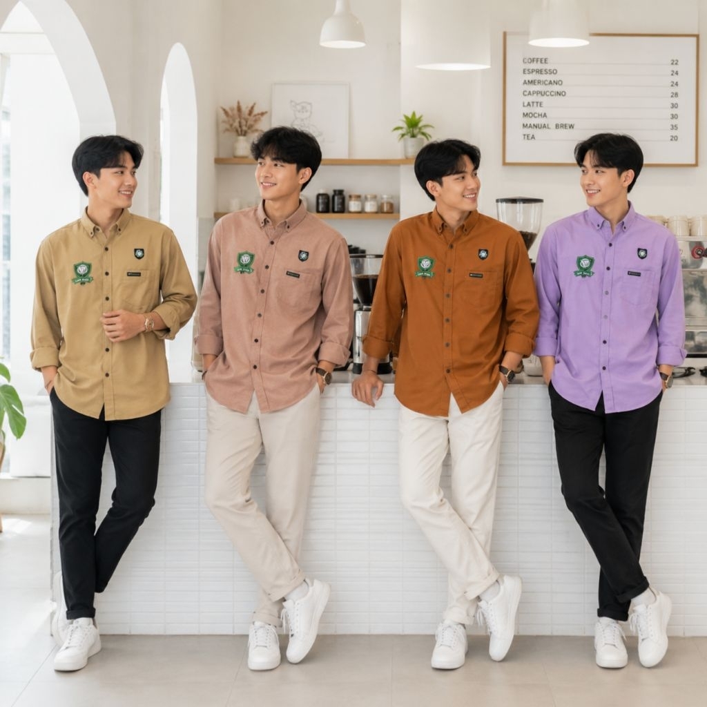 BOY MOM KEMEJA POLOS JUMBO OVERSIZE XXL - XXXL - XXXXL KEMEJA PRIA JUMBO OVERSIZE / KEMEJA POLOS PUT