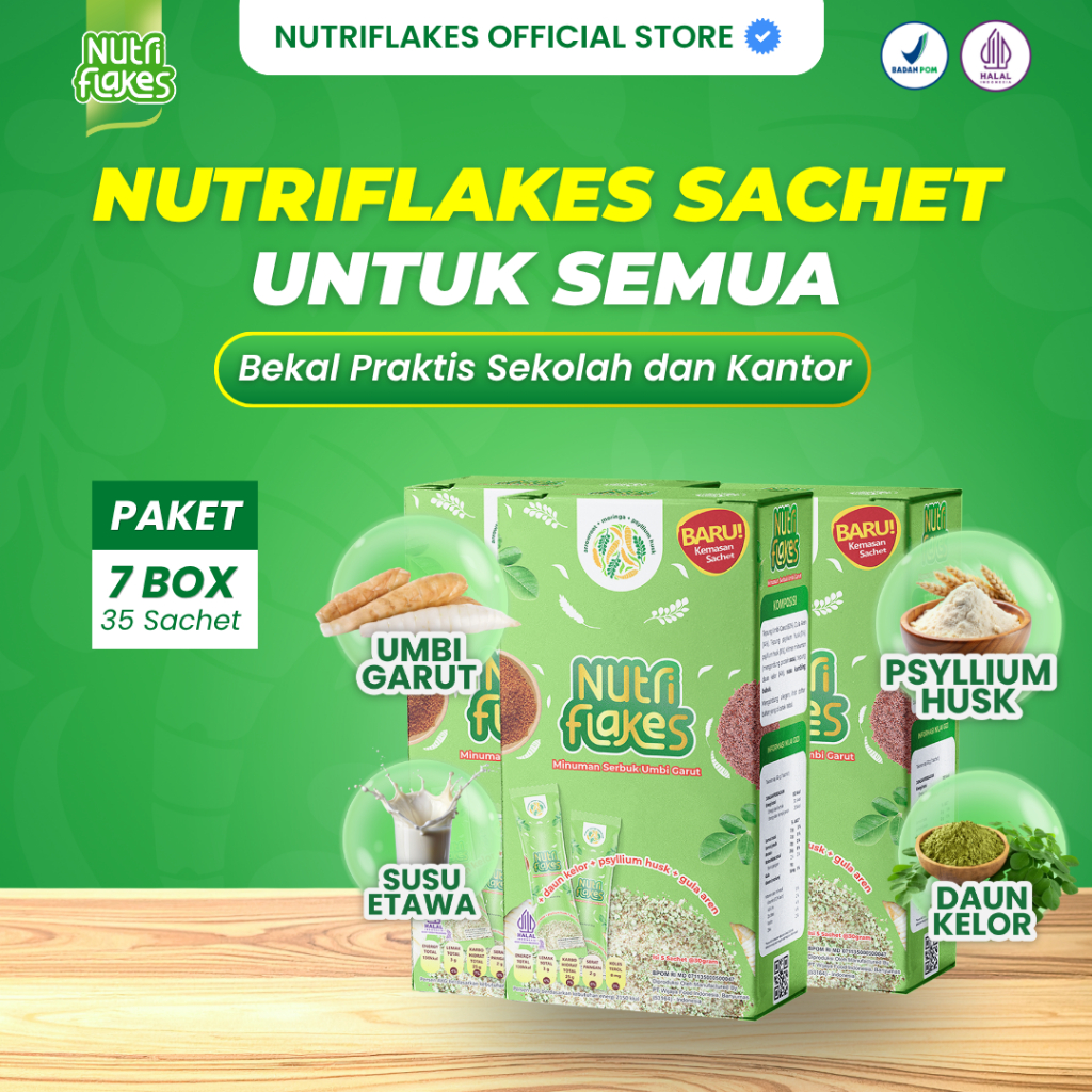 Kemasan Sachet Nutriflakes Paket 7 Box Sereal 1050 gram