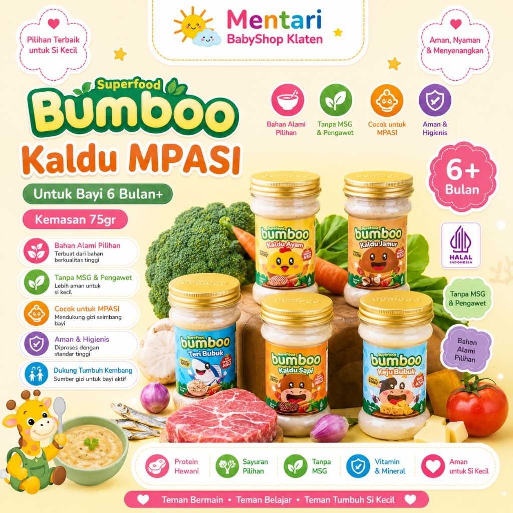Bumboo Kaldu MPASI Non MSG Kaldu Bayi Alami Bubuk Kaldu MPASI 6+ Bulan