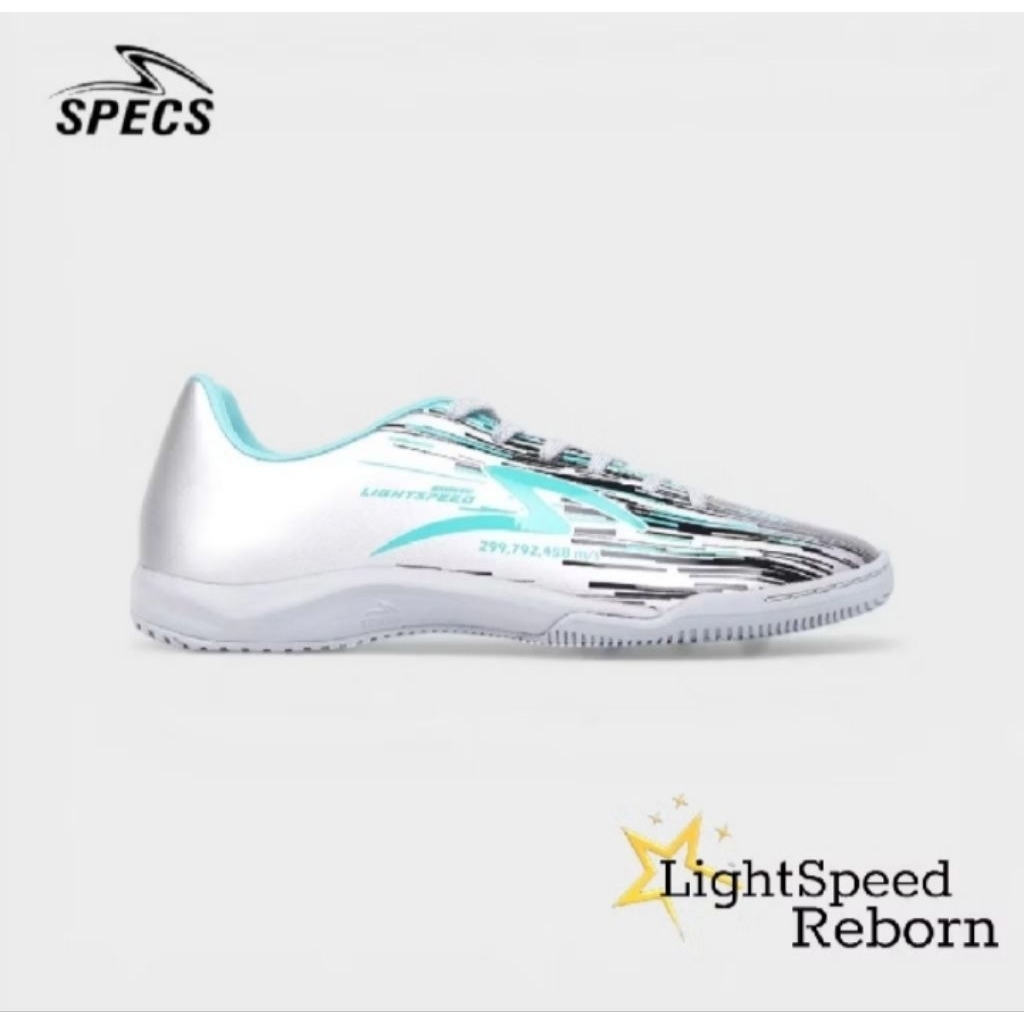 SPECS SEPATU FUTSAL LIGHTSPEED REBORN IN SILVER BLACK/AQUA