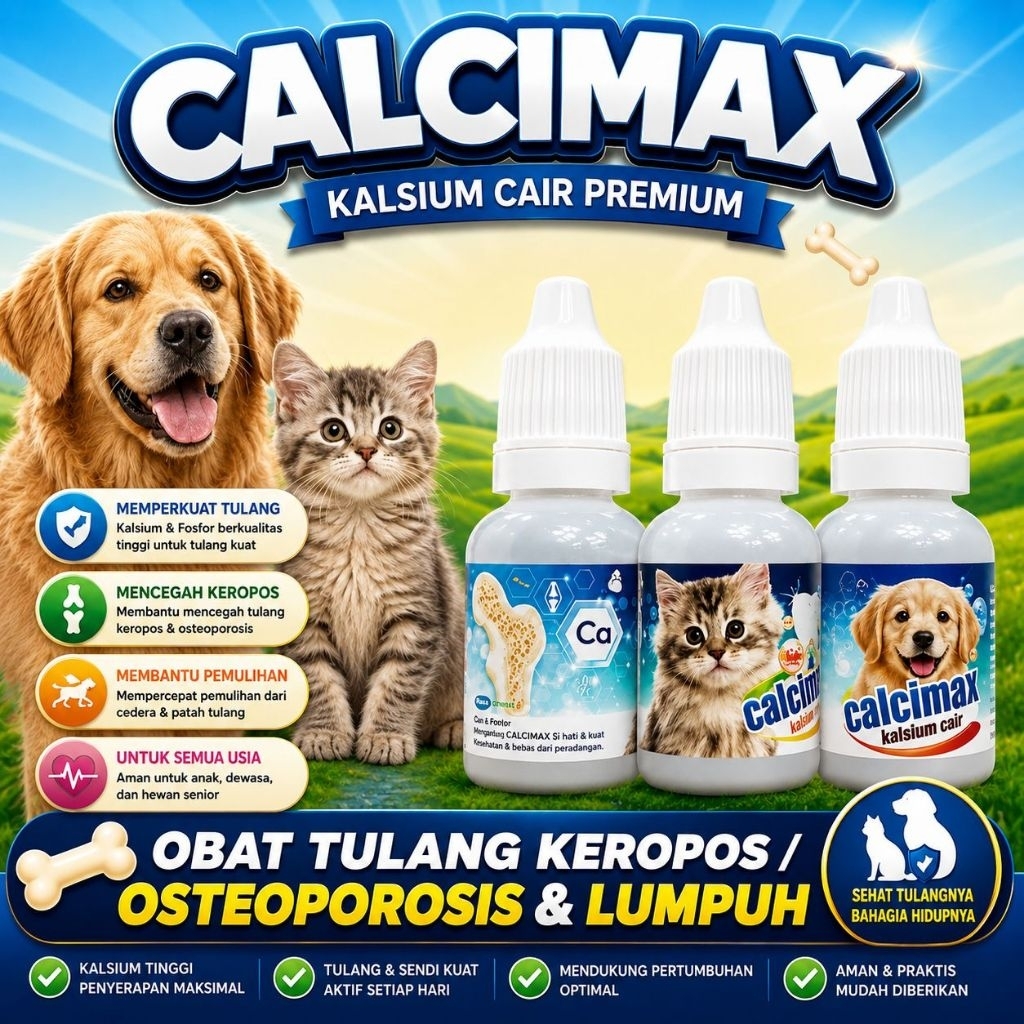 CALCIMAX - Obat Kucing Lumpuh Kalsium Kucing Obat Kucing Tertabrak Mobil Vitamin Multivitamin Kucing