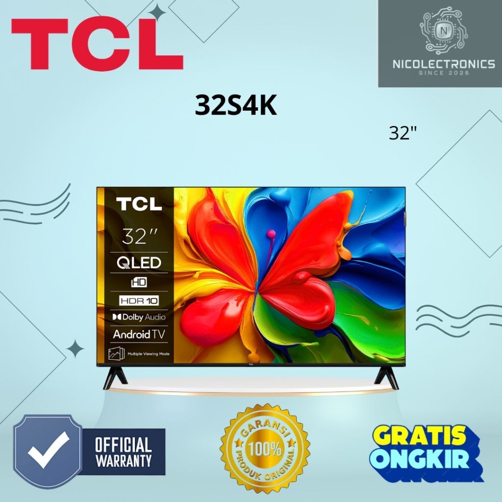 TV QLED TCL 32 / 40 / 43 / 50 Inch - 32S4K / 40S5K / 43S5K / 50S5K TV HD/FHD