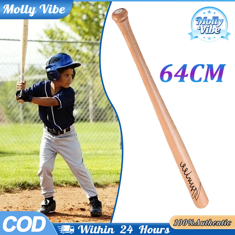 Tongkat Baseball Kayu 33Inci Tongkat Kasti Pemukul Baseball Softball Pertahanan Diri Stik Basebol