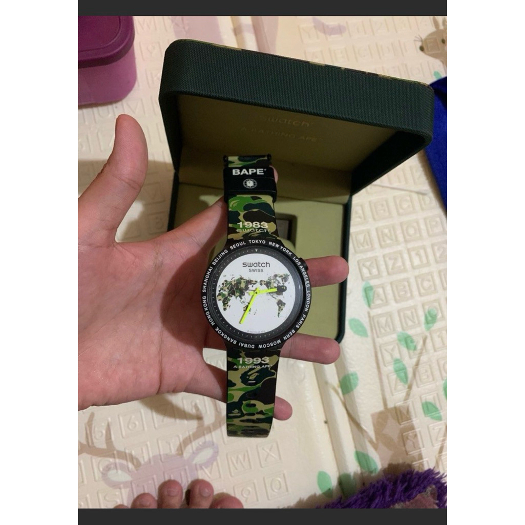 jam swatch x bape second