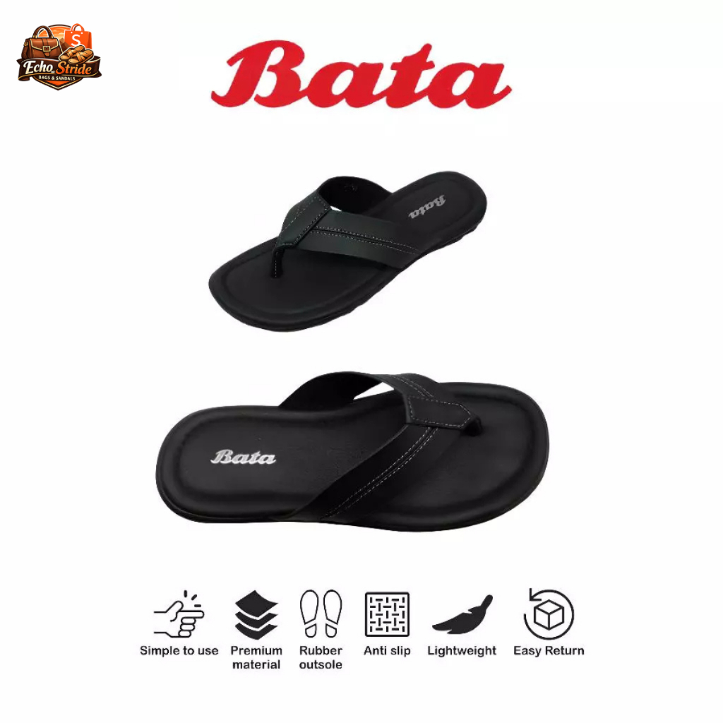Sandal Jepit Pria Sandal Bata Kulit Sintetis Jepit Kulit asli Pria Original Model Terbaru