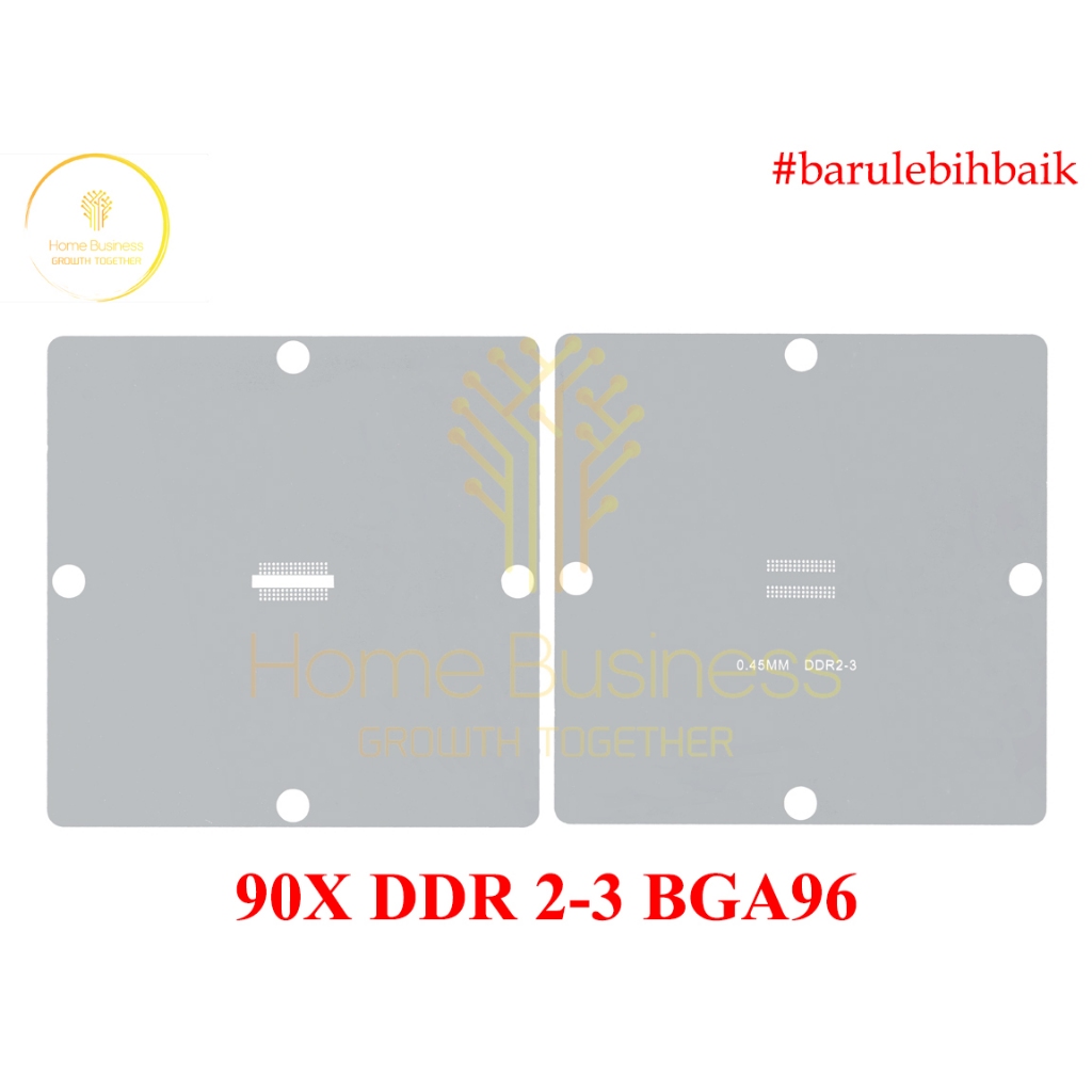 Cetakan Stencil Reballing BGA Plat 90X BGA 96 DDR2-3 DDR23 DDR2 DDR3 DDR4 BGA96 90x90mm Stencil RAM 