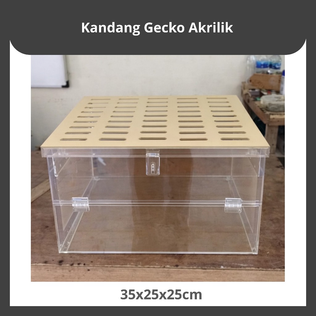 Kandang Gecko Custom Akrilik PxLxT 35x25x25cm =