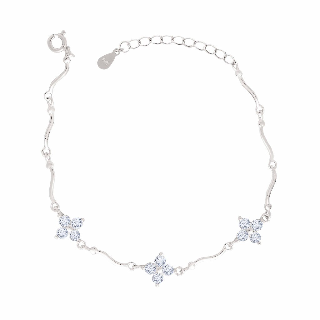 Dear Me - Florique Bracelet (999 Silver) Gelang Wanita Perak Asli Aksesoris Flower