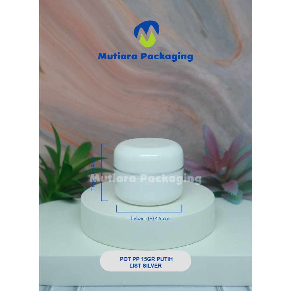 TERLARIS  POT CREAM PP 15GR PUTIH-PUTIH SILVER MURAH/ POT SKINCARE 15GR