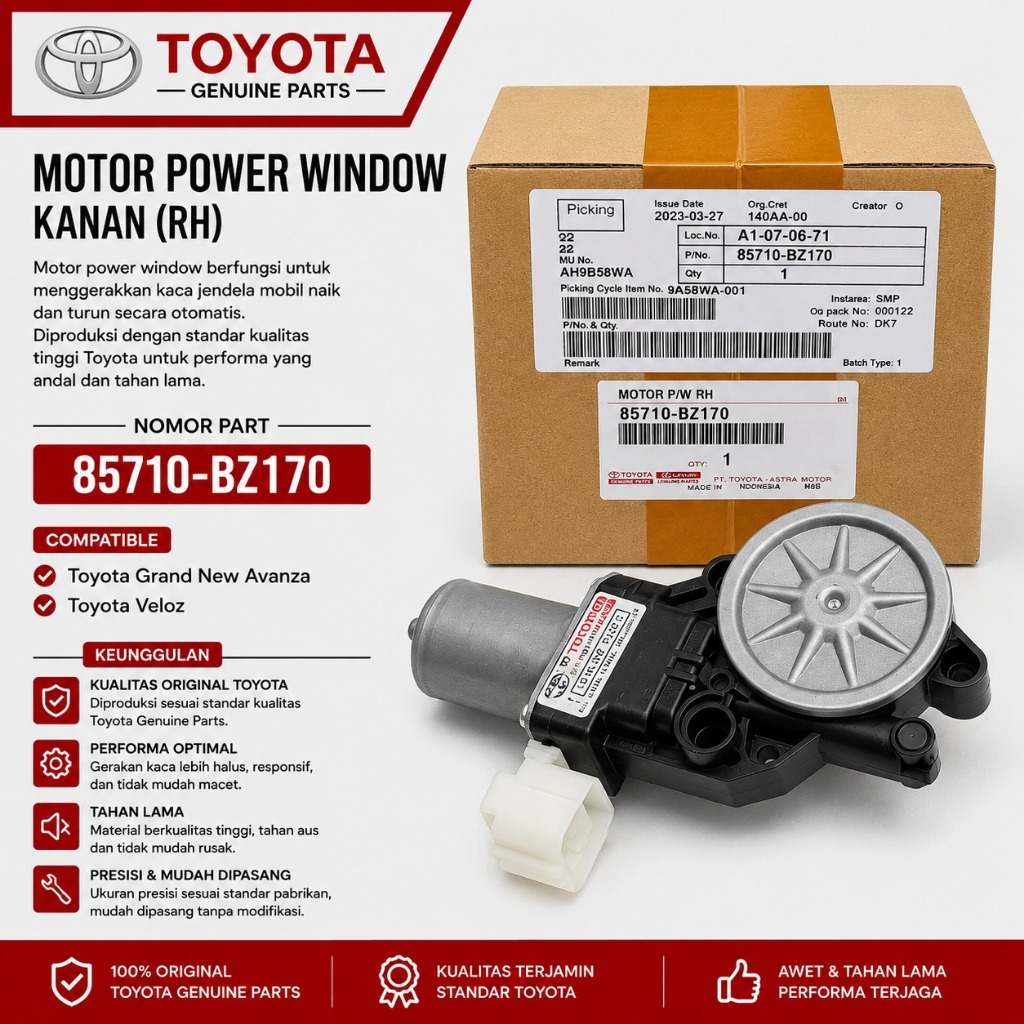 Motor power window pintu kanan Toyota grand new avanza veloz 85710-BZ170