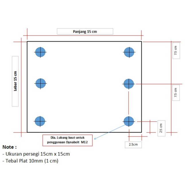 Besi Plat 10mm Potongan Custom 002