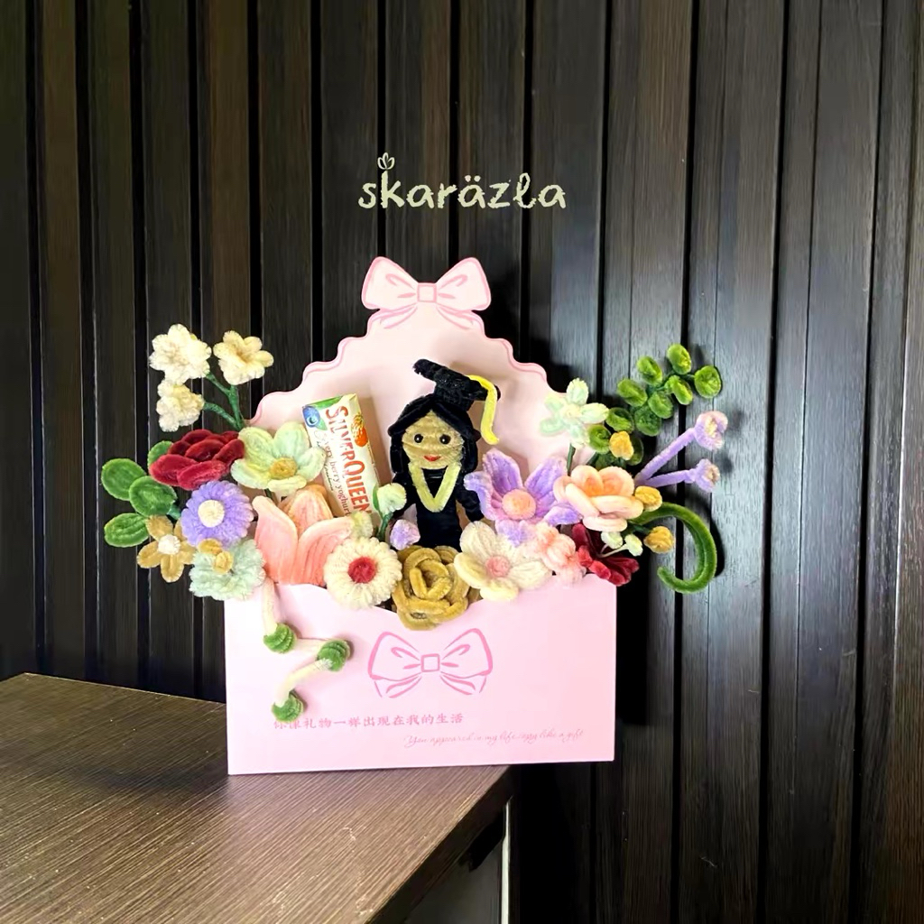 Buket Coklat | Paper Flower | Graduation Gift | Hadiah Wisuda Unik | Buket Karakter