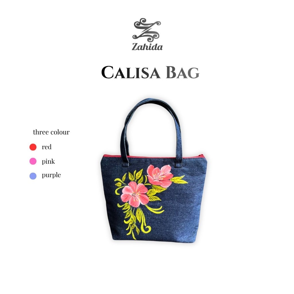Zahida Tas Wanita Calisa Bag Jeans Denim Premium | Tas Wanita Stylish Aesthetic Painting
