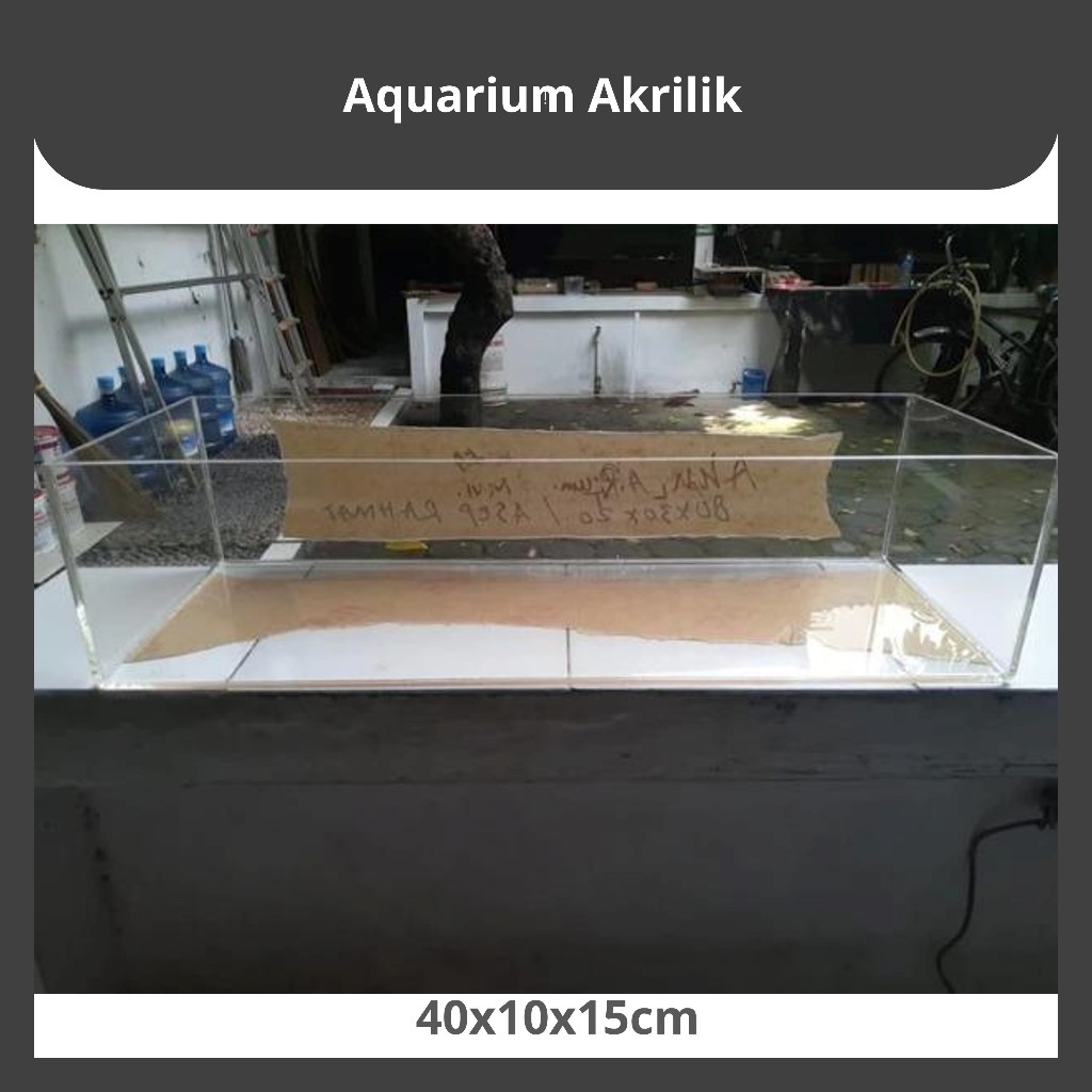 Akuarium single akrilik ukuran 50x50x40cm =