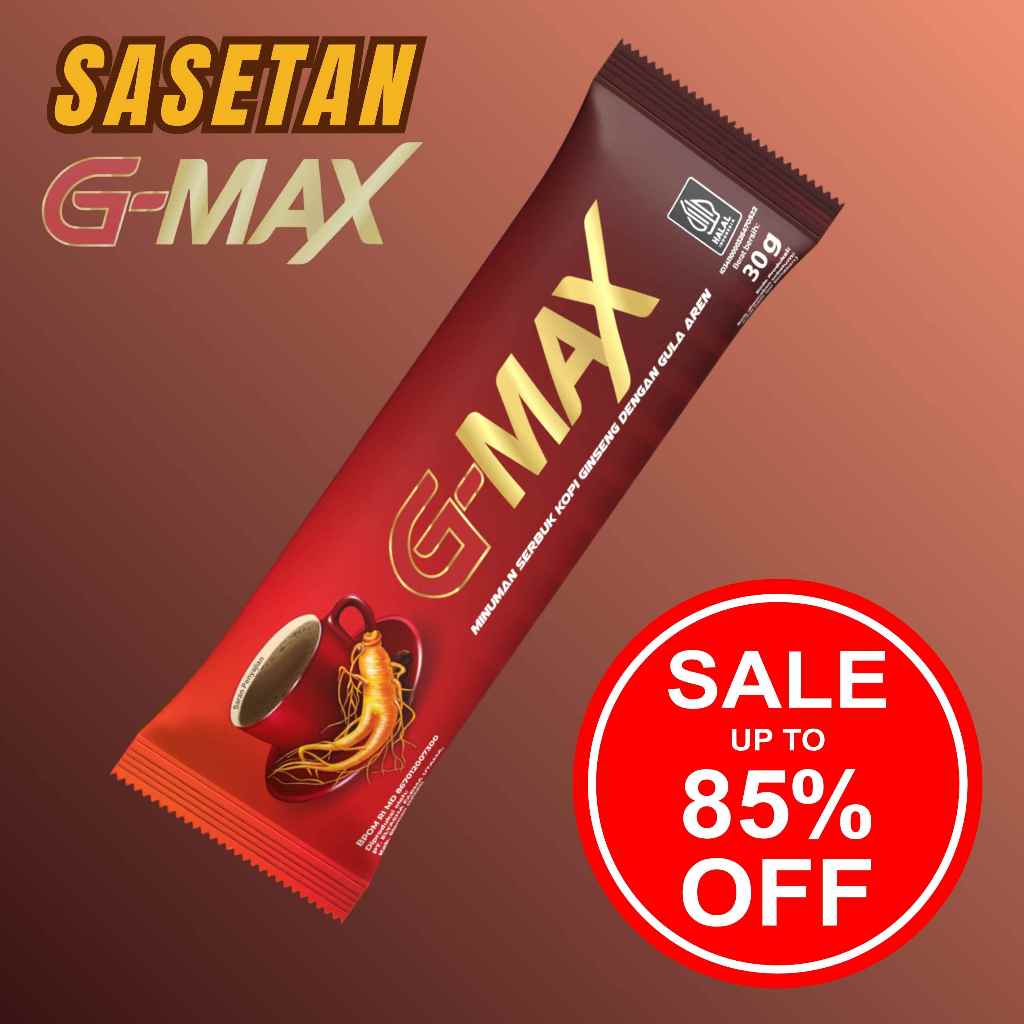 Kopi Ginseng G-MAX 1 Sachet - Menambah Energi, Menggunakan Ginseng dan Gula Aren KUAT RANJANG