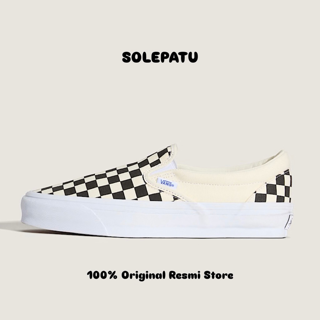 Vans LX Slip On Reissue 89 Checkerboard Black Orginal Resmi