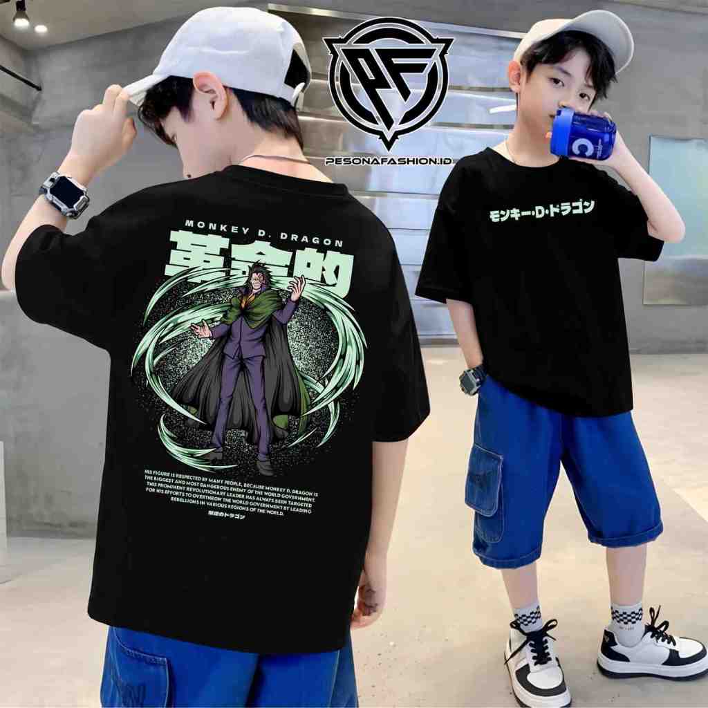 MONKEY D. DRAGON - KAOS ANAK MOTIF ANIME ONE PIECE OP KARAKTER MONKEY D. DRAGON REVOLUSIONER EDISI G