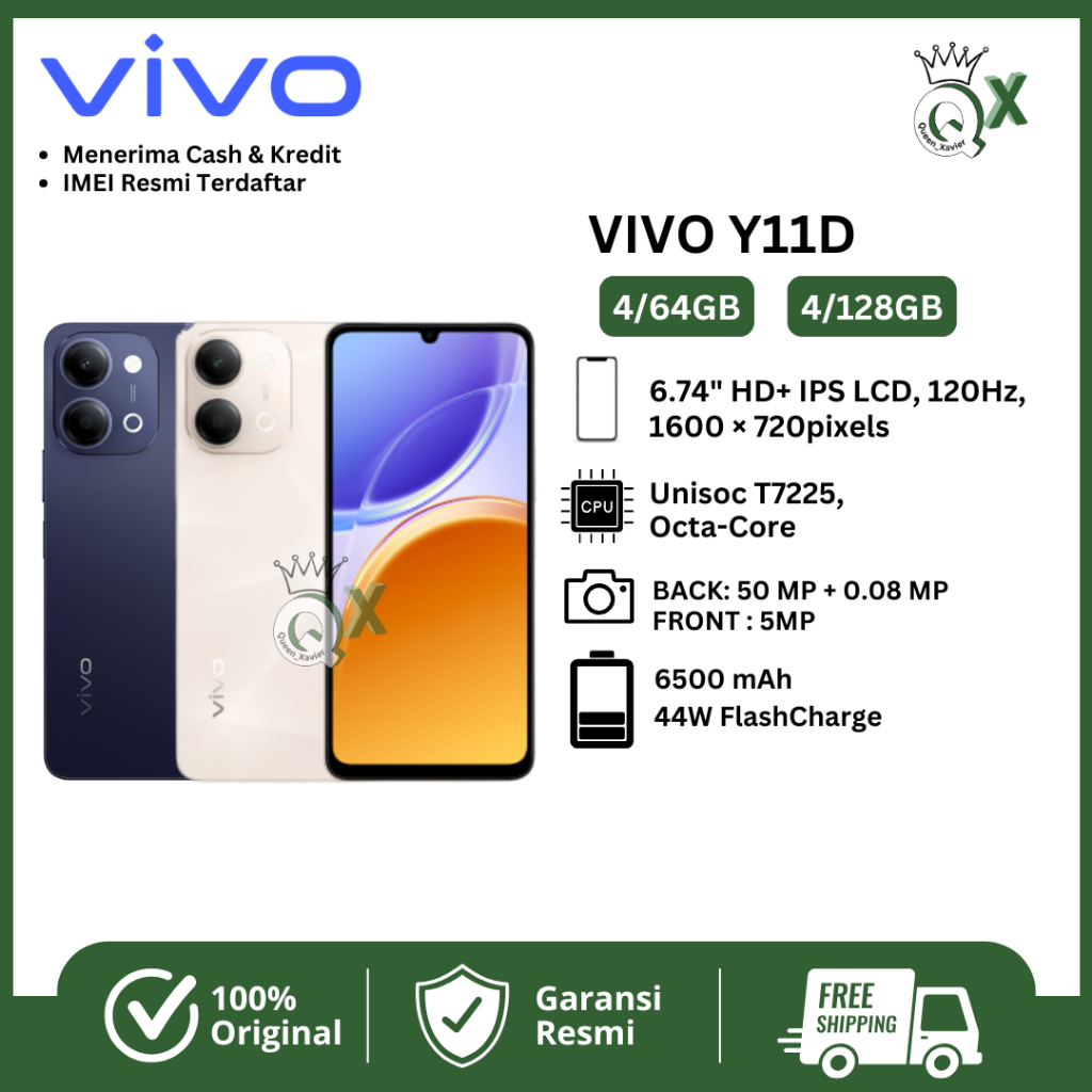 VIVO Y11D RAM 4/64GB 4/128GB 6/128GB GARANSI RESMI 12 BULAN