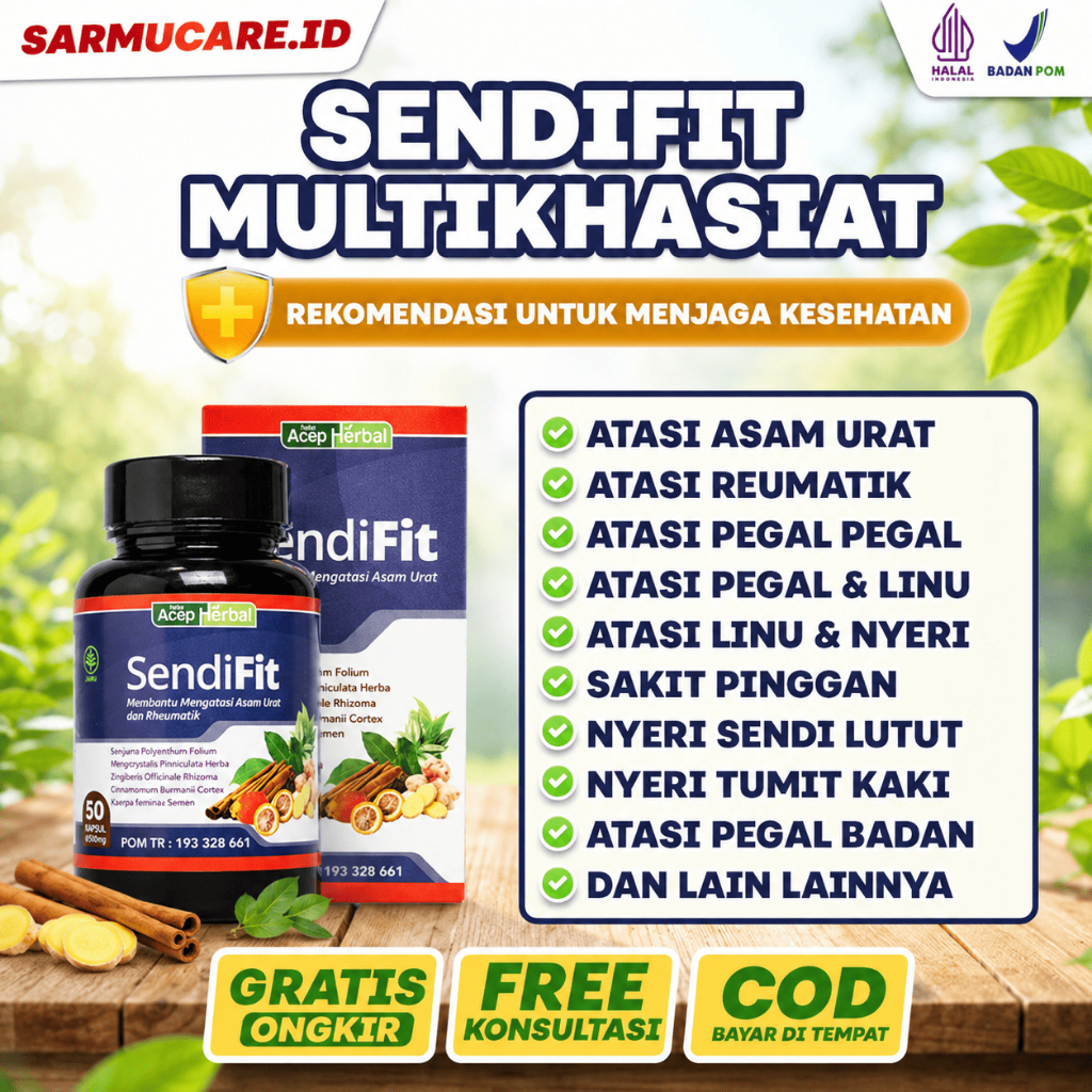 Sendifit Obat Herbal Saraf Kejepit Sakit Pinggang Nyeri Sendi Leher Lutut Bokong