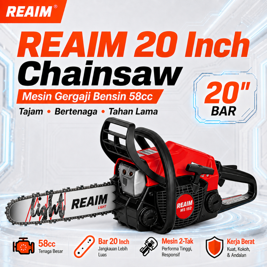 REAIMxSTIHL Mesin Potong Kayu 58CC Mesin sinso senso Chainsaw 2Tak 20inch Original
