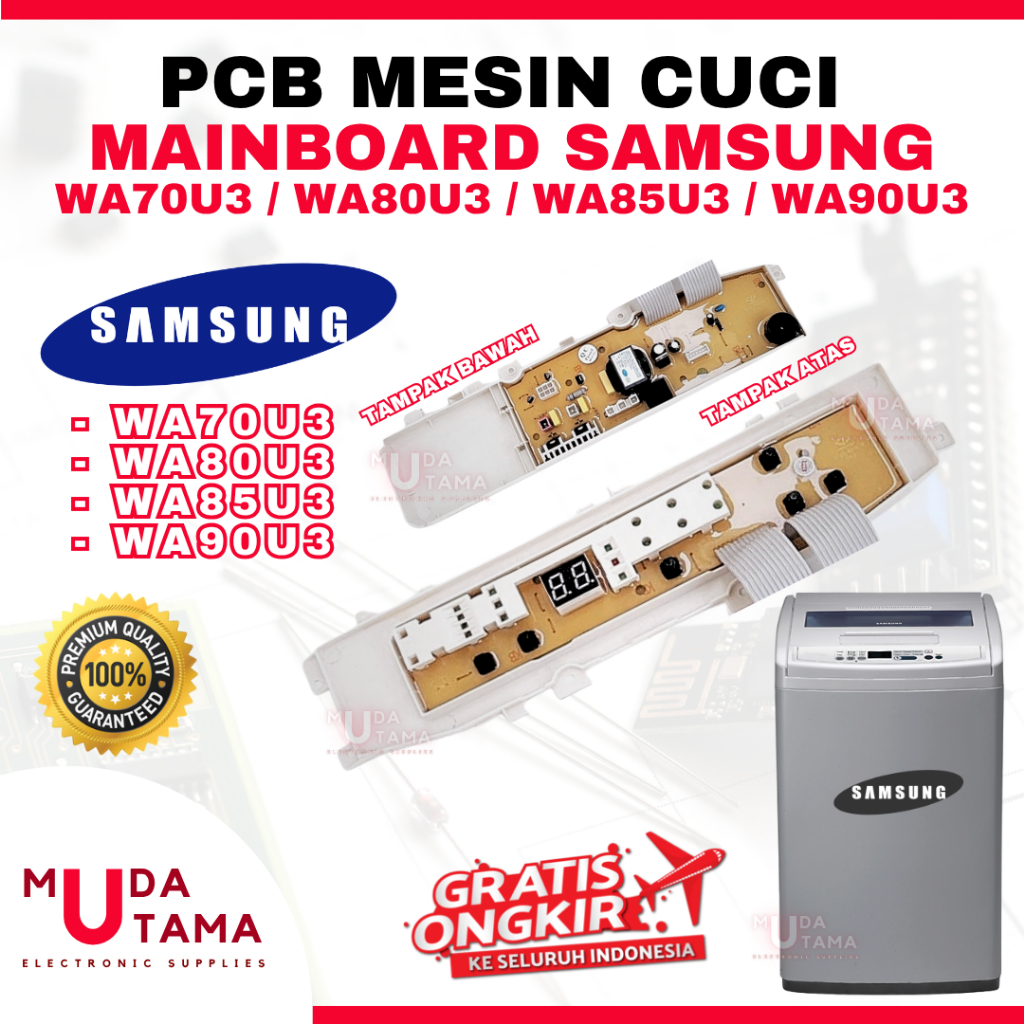 Modul PCB Mesin Cuci SAMSUNG WA70U3 WA80U3 WA85U3 WA90U3 - Mainboard Mesin Cuci Samsung WA70U3 - Mai