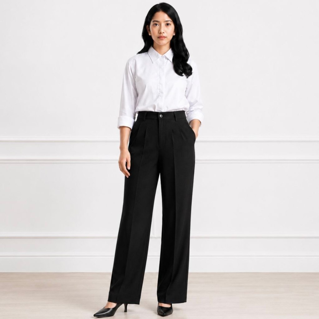 Viona Pants - Celana Kantor Highwaist Loose Pants|Wanita Panjang Trouser|Jumbo Kulot Terbaru