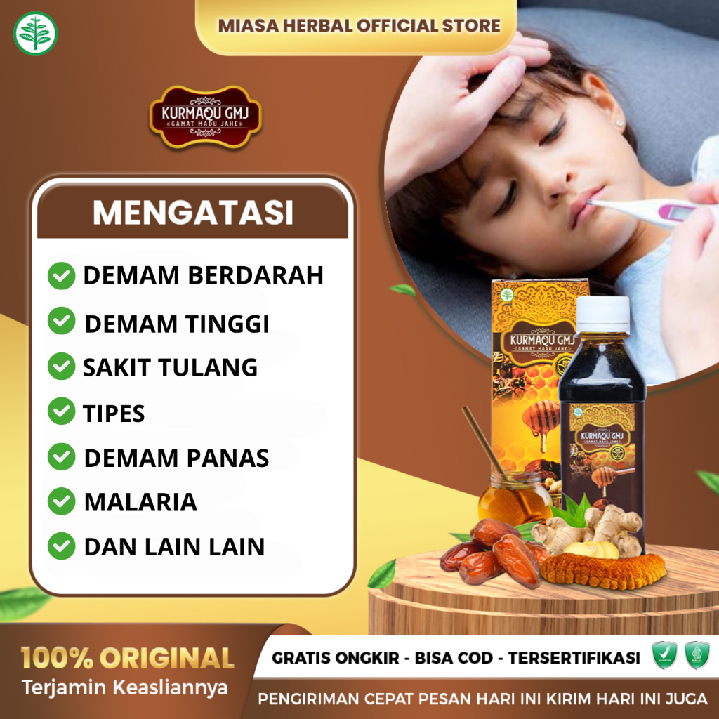 Kurmaqu GMJ - Obat Demam Berdarah Anak & Dewasa, Penurun Demam Tinggi, Penambah Trombosit, Tipes, Me