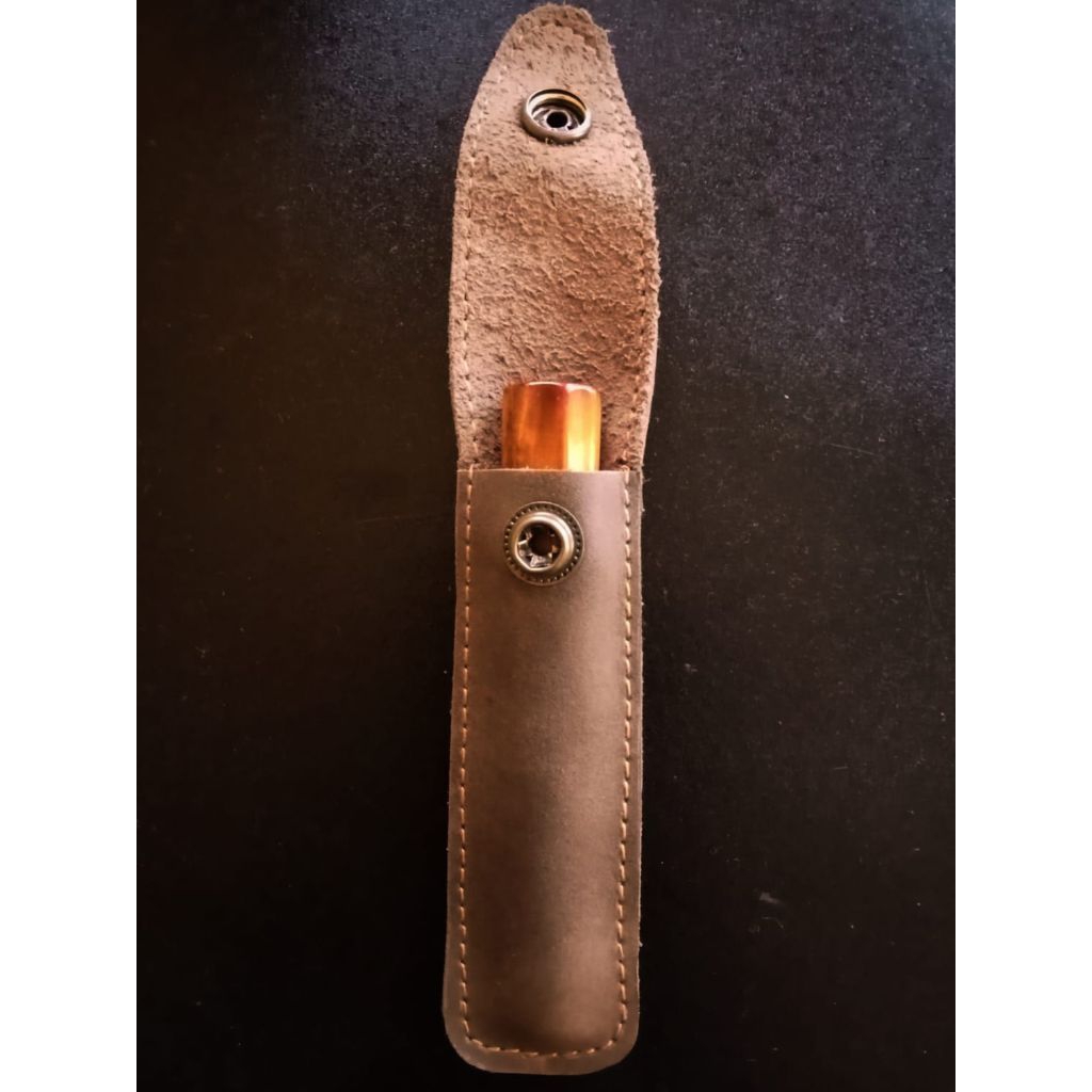 Sarung Pipa Rokok Kulit Sapi Asli Handmade - Custom Size Leather Pipe Case Sleeve - Rydist Style