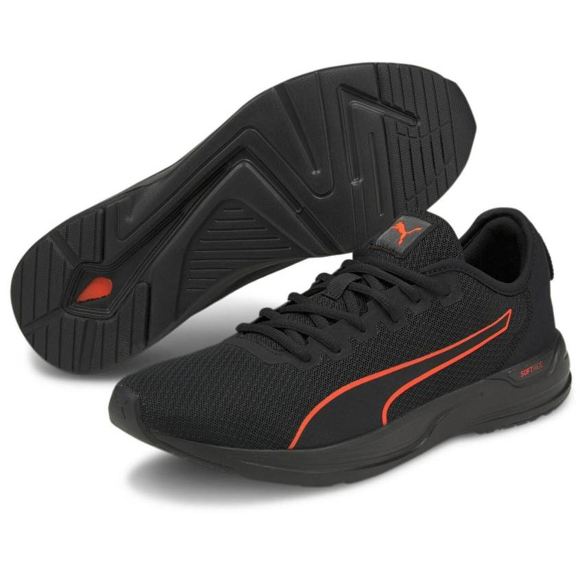 Sepatu Puma Accent Black Lava Sports Running Casual Classic Lari Fitnes Gym Training Original 100%