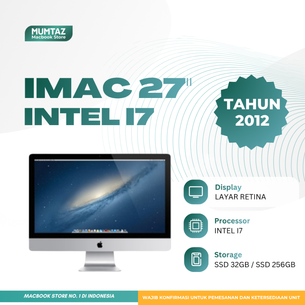 IMAC 27" 2012 LATE RAM 32GB SSD 256GB