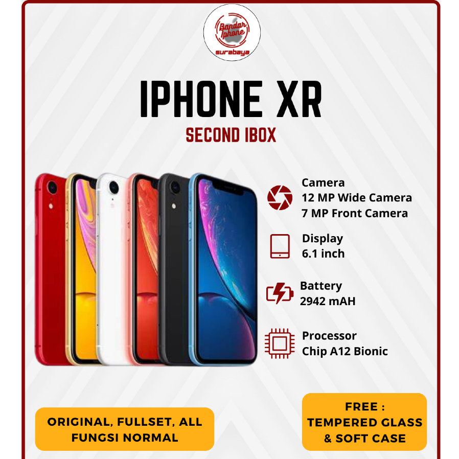 iPhone XR 64GB/128GB Fullset Second Ibox Bergaransi