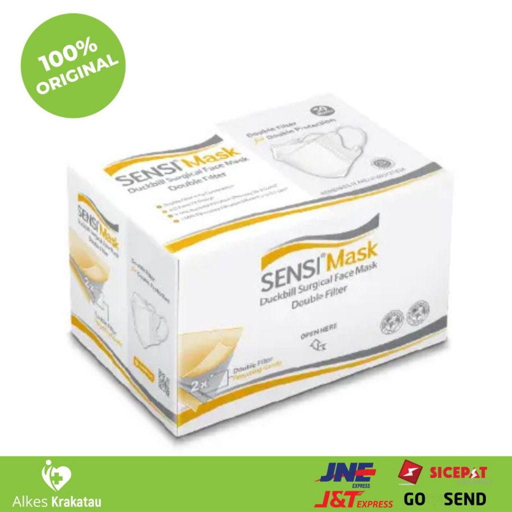 Masker Sensi Duckbill 4ply isi 50pcs / Sensi Mask Medis isi 50
