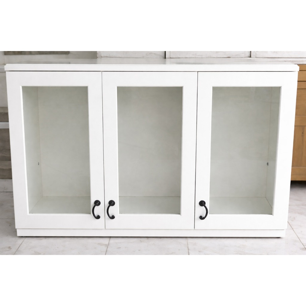 KABINET GANTUNG 3 PINTU KACA - DAPUR AUTO RAPI & ESTETIK