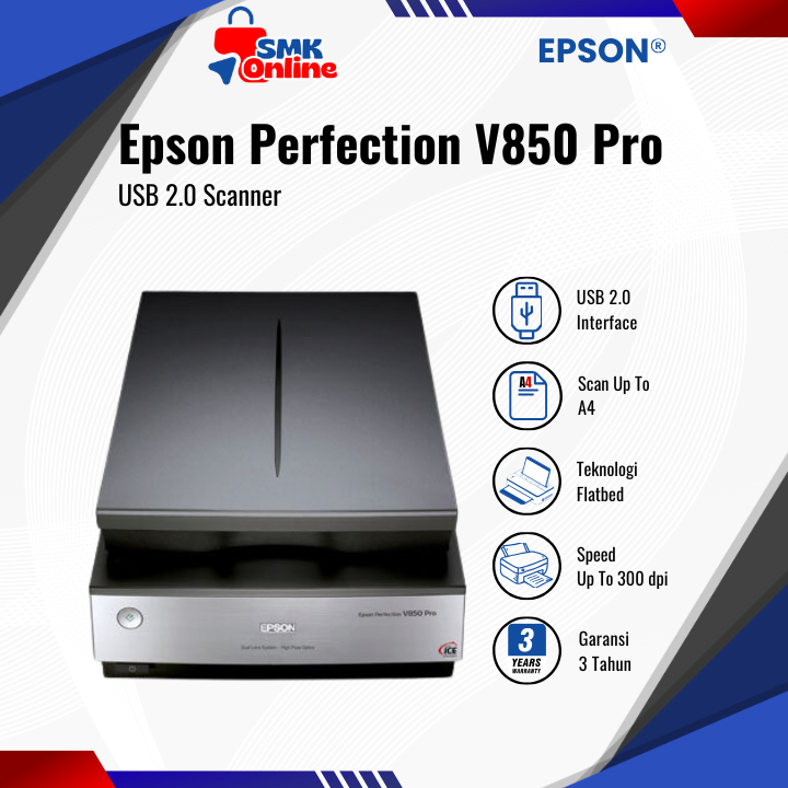 Scanner Epson Perfection V850 Pro Flatbed Photo Scanner Flatbed Colour Image Scanner Garansi Resmi