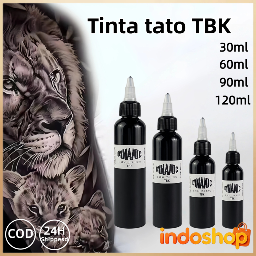 Tinta Tato Super Black Pigmen 30/60/120ml Tinta Tattoo Dynamic Asli Original Tinta Tato Permanen Hit