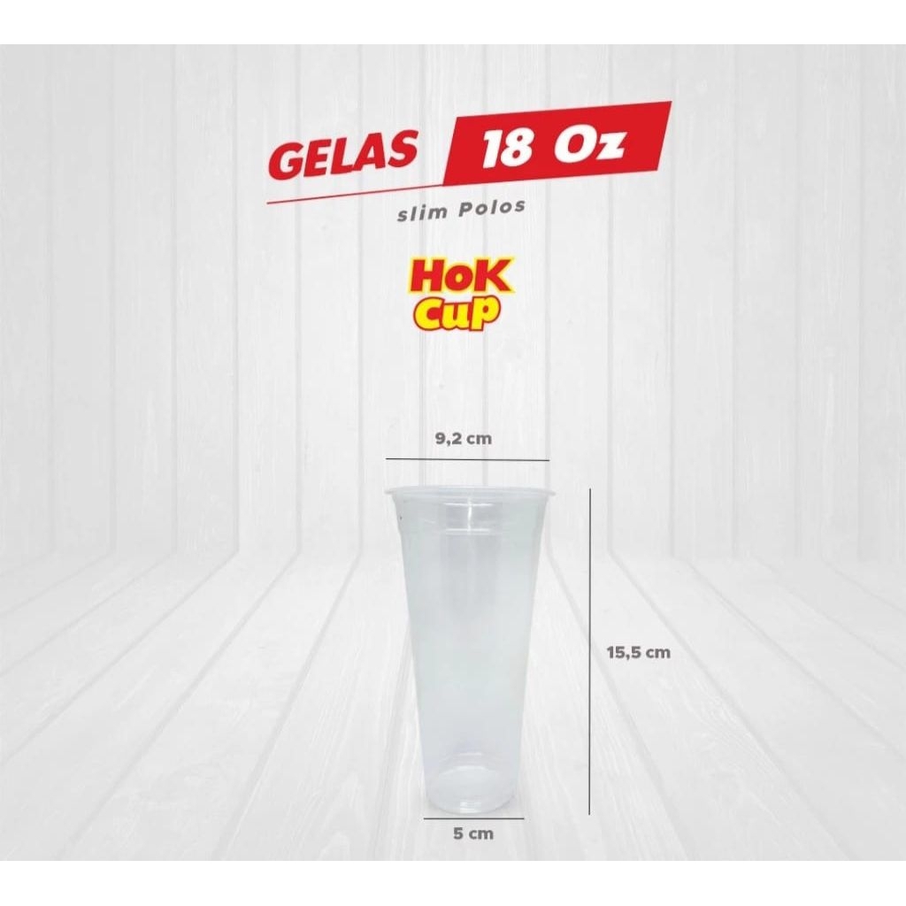 GELAS CUP 22 OZ I 18 OZ SLIM HOK ISI 25 PCS