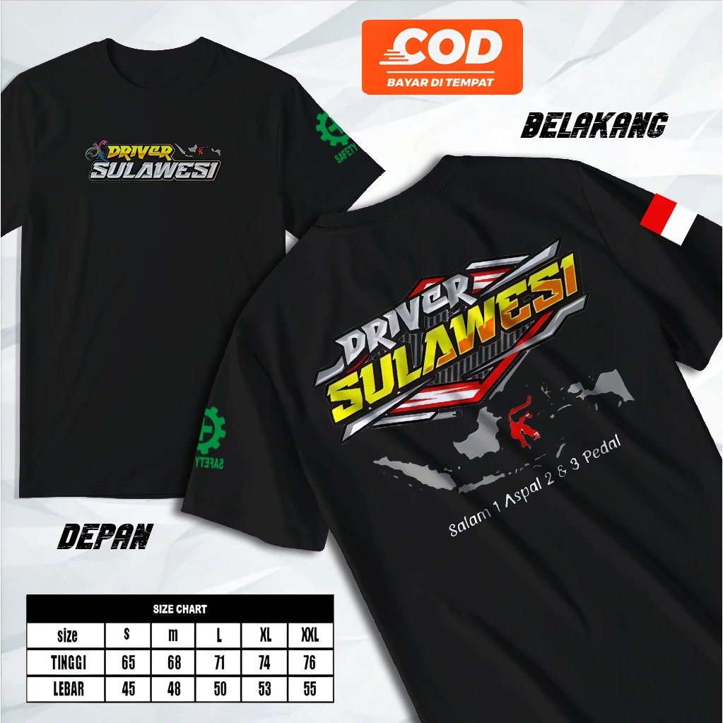 Kaos DRIVER SULAWESI - kaos distro Driver Sulawesi Tshirt Unisex Baju Sulawesi_atasan sablon dewasa 