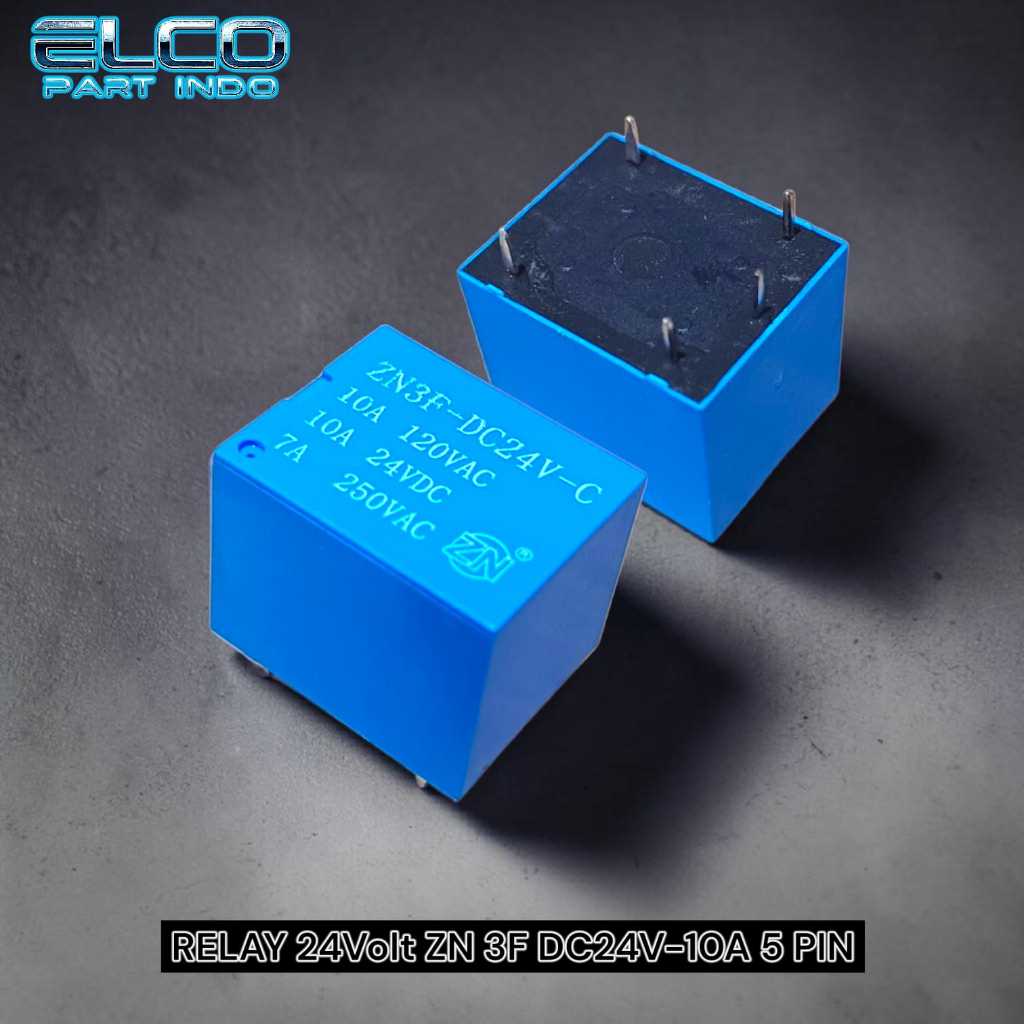 Relay 24Volt ZN 3F DC24V-10A 5 Pin / 5 Kaki - EC1057