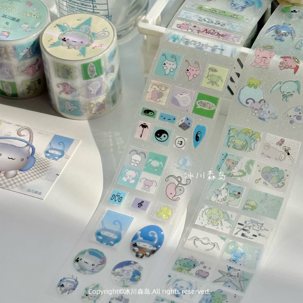 [alldollscode] Lucky Mode Abstract Futuristic Holo Sticker || Cute Aesthetic Style Deco Stiker Journ