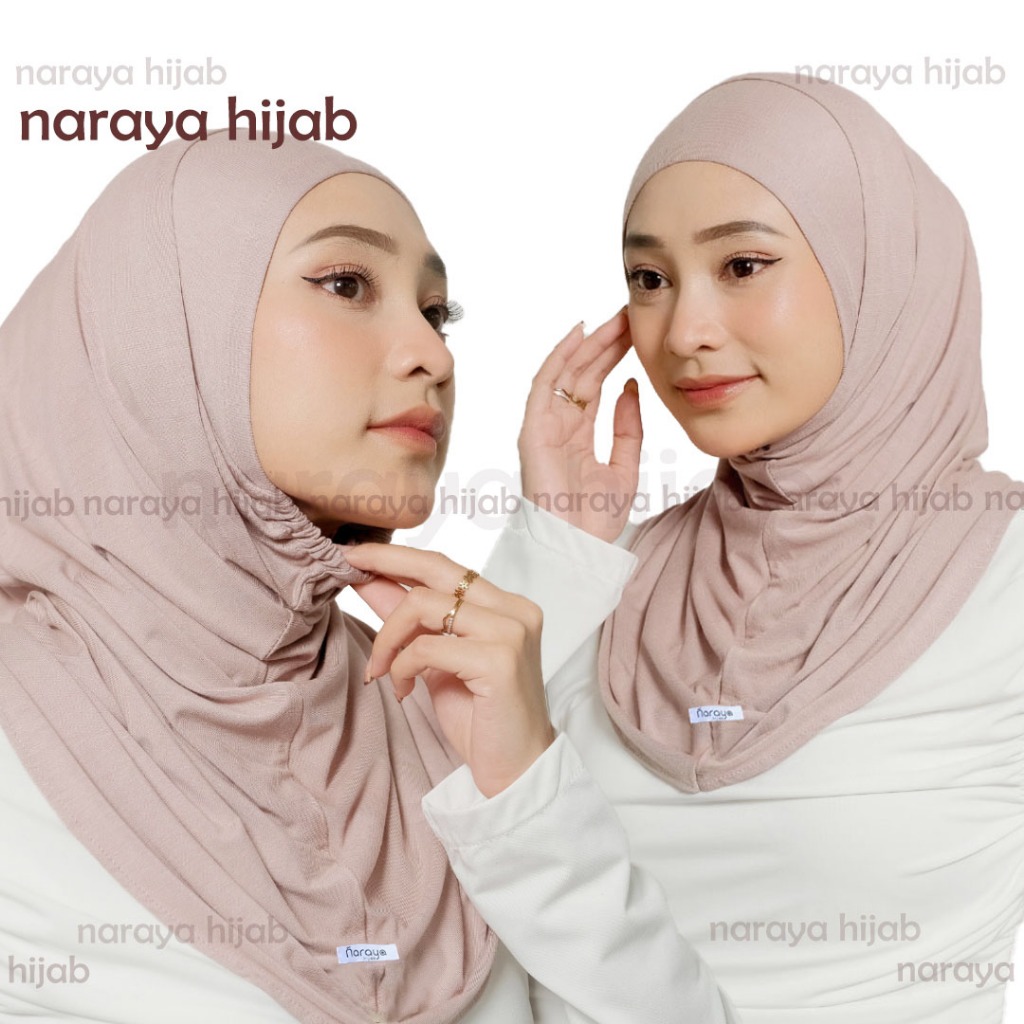 NARAYA - Bergo Instan Rayon Karet Dagu S | Hijab Padel Rayon Tencel Karet Dagu