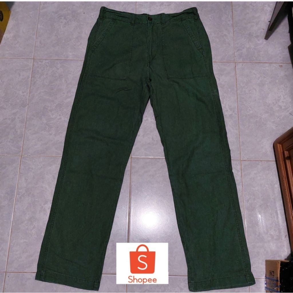 CELANA GU UNIQLO LINEN FATIGUE PANTS